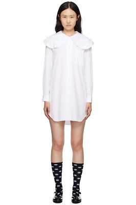 COMME des GARCONS SHIRT GIRL 襟切替ブラウス COMME DES GARCONS Girl Peter Pan BowCollar White Cotton
