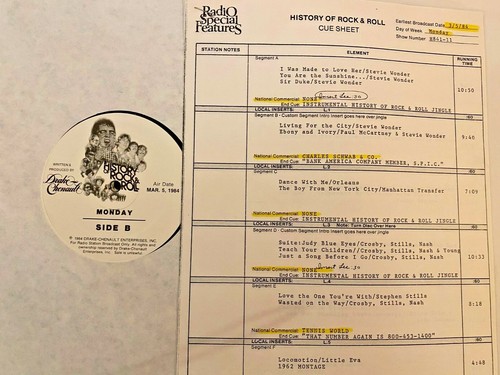 RADIO SHOW 3/5/84 HISTORY OF R&R: STEVIE WONDER (5), CSN&Y (5), 1962 MONTAGE - Picture 1 of 2
