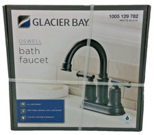 GB Oswell 4” Centerset 2 handle High Arc Faucet Matte Black Bathroom Faucet