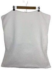 Crate and Barrel 26x26” Euro Pillow Sham White Waffle Texture Square Cover dd173