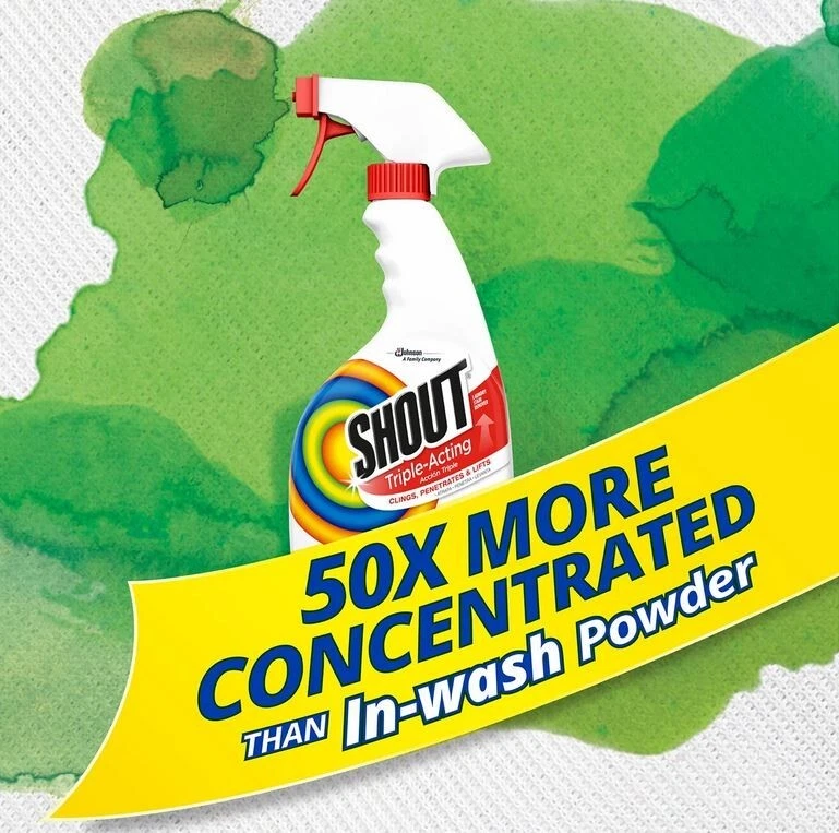 2-PK Shout Triple-Acting Laundry Stain Remover 128 floz refill + 22 floz trigger - Image 4 of 4