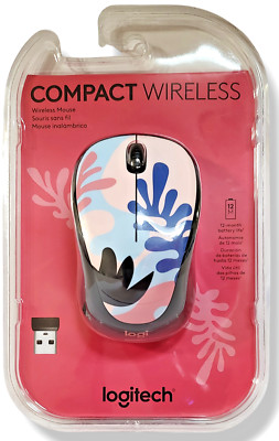Logitech Design Compact 2.4GHz Wireless Mouse 910-006607 (Coral Reef) NWT