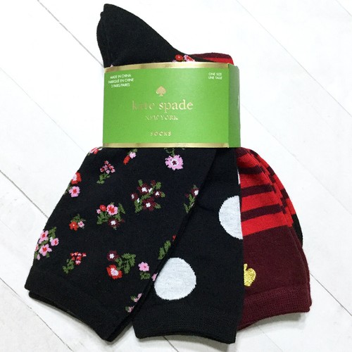 Calcetines Kate Spade Crew 3 Pares ELIGE Flor Lunares Rayas Leopardo Nueva York - Imagen 30 de 142