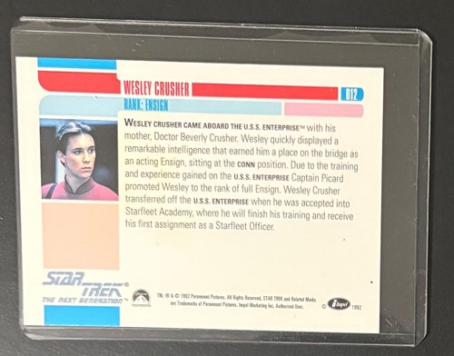 Star Trek Next Generation STNG Trading Card Wil Wheaton Crusher Signed - Picture 2 of 2