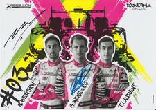 BERTHON, MENEZES, LAURENT HAND SIGNED LE MANS PROMO CARD - REBELLION RACING 2019
