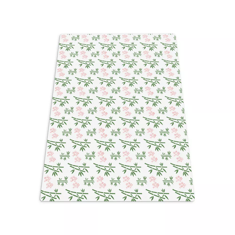 Chair Mat Pad Floor Carpet Protector under desk Bamboo and Flowers 120x90