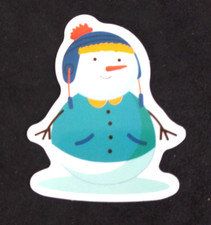 Snowman Wearing Coat Winter Christmas Snowman Sticker 2.18" x 1.75" Y 