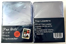 1000 Top Loaders for Thick Trading Sports Cards 75pt, Regular Size 3x4
