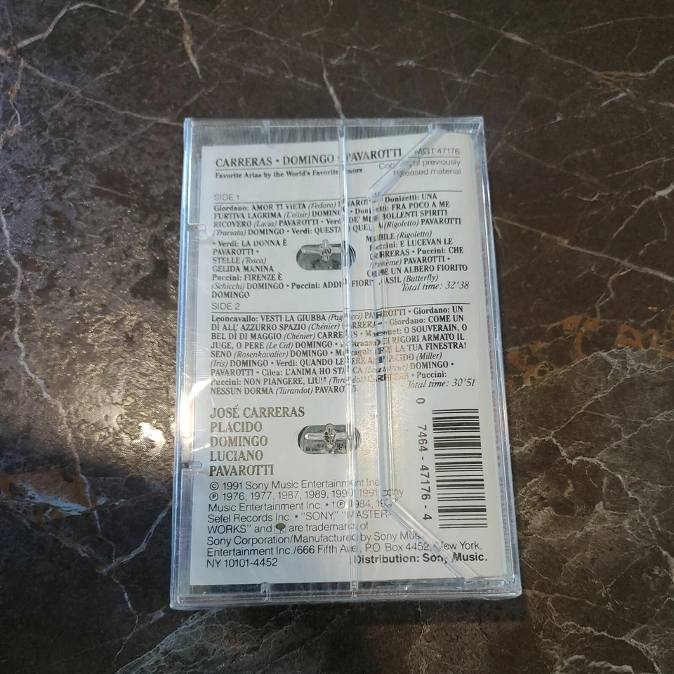 Luciano Pavarotti in Concert Carreras Domingo Tenors Opera Music Cassette SEALED - Image 4 of 4