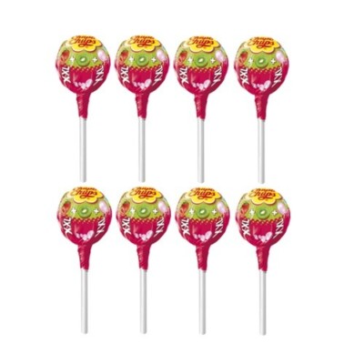 904196 8 X CHUPA CHUPS XXL TRIO 3 IN 1 WITH BUBBLE GUM INDIVIDUAL LOLLIPOP LOLLY