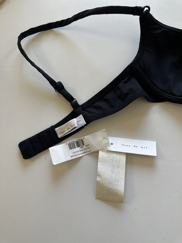 NWT! Fleur du Mal Women's Sz 34B Jersey Lined Plunged Underwire Demi Bra BR0313 - Picture 9 of 11