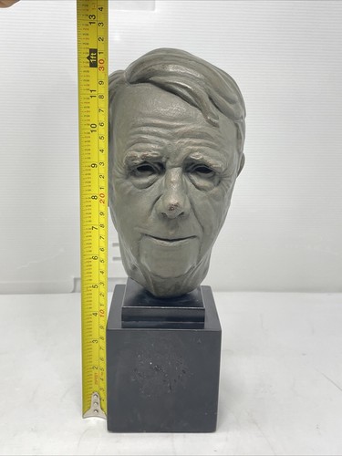 LEO CHERNE GIPS BÜSTE VON ROBERT FROST KUNST SKULPTUR STATUE VINTAGE 1961 - Bild 6 von 6