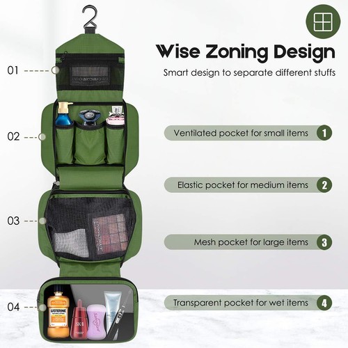 Travel Toiletry Bag for Women Dopp Kit for Men Waterproof Makeup Bag Shaving ... - Picture 3 of 7