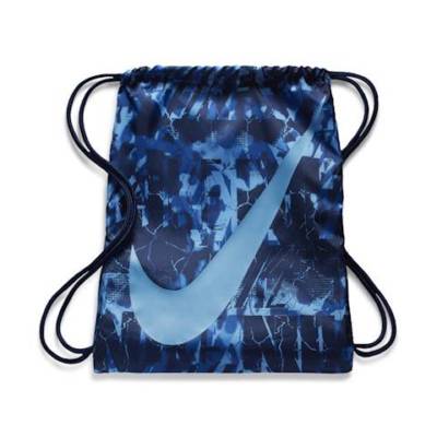 NIKE GRAPHIC STYLE GYM BAG BLUE DRAWSTRING BAG