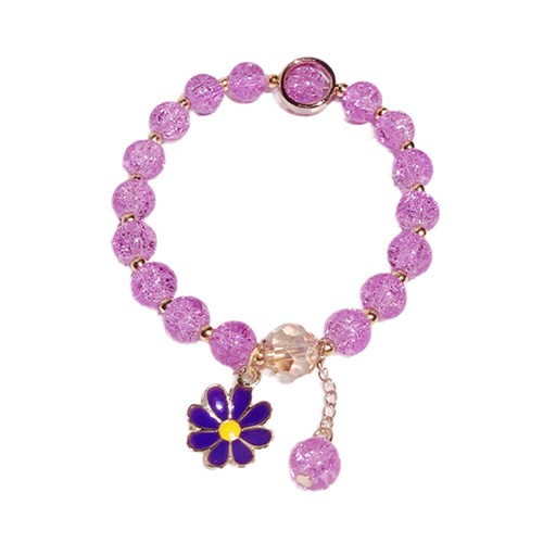Bracciale Perline Braccialetto Cristallo Braccialetto Colorato Fiore Perline Gioielli Charm' - Foto 7 di 33
