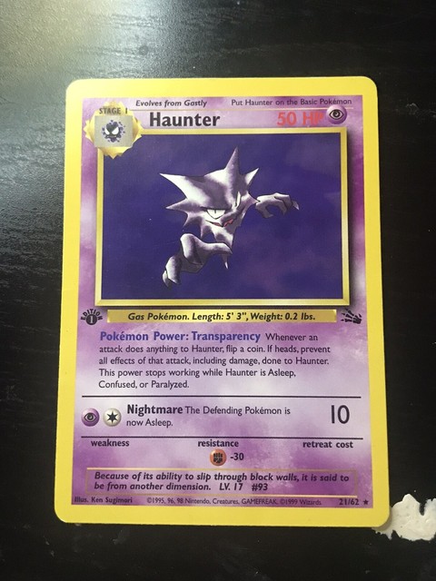 1995 Haunter Pokemon Card Rare EBay