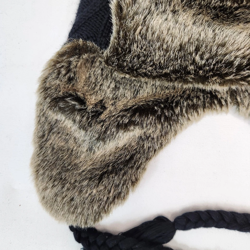 Gorra Scala negra tejida tostada piel sintética trampero oreja solapa unisex talla única Foto 2 de 4