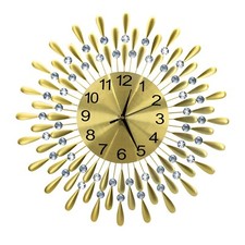 38cm Diamante Beaded Crystals Quartz Jeweled Wall Clock Home Decor Living Room