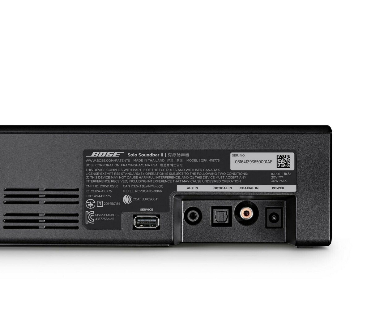 Bose Solo Series II Soundbar - Black (845194-1100) | Acquisti
