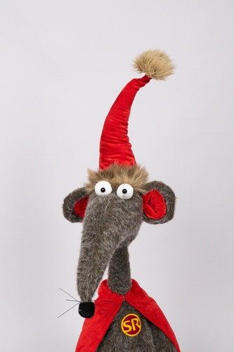 Weihnachten Ratte Plüsch Deko Fledermaus Superheld Figur weich groß stehend Xmas - Bild 10 von 43