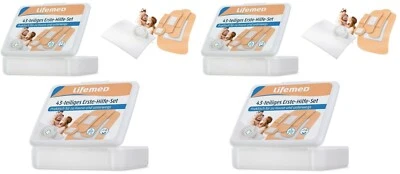 LIFEMED 4 x Pflasterset 43 teilig Erste-Hilfe Pflaster Reise Wandern Wundpflaster 2029