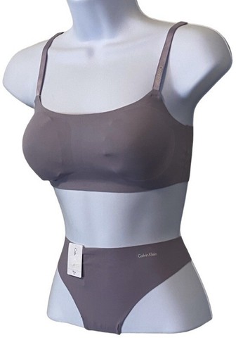 Calvin Klein Invisibles Comfort Lightly Lined Retro Bralette/Thong Set NWT - Picture 6 of 14