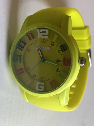 Crayo Festival Yellow/Lime Silicone Band Unisex Watch CR2002 - Needs Battey - 第 1/6 張圖片