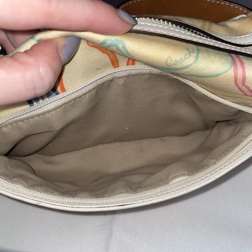Coach Monogram Signature C Logo Barrel Shoulder Bag Purse White Rainbow 10677 - Picture 13 of 19