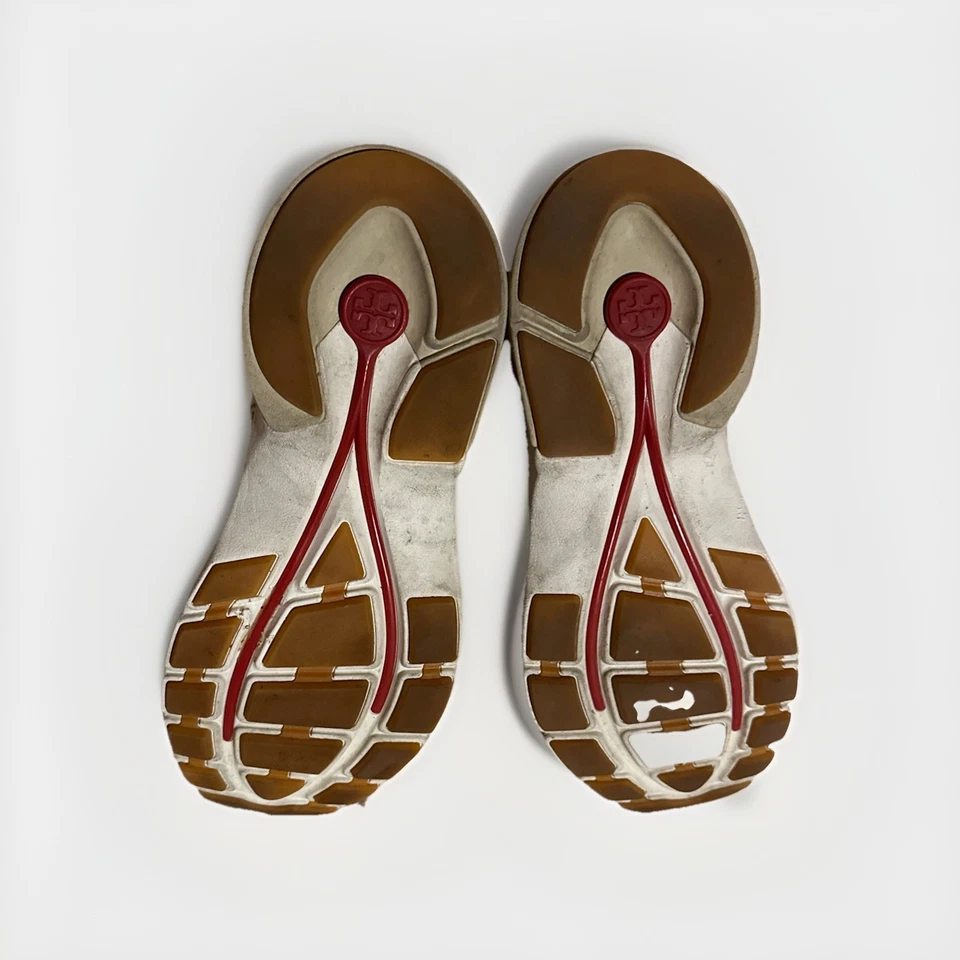 Tênis Tory Burch T monograma boa sorte treinador avelã/tory vermelho tamanho 7 - Imagem 2 de 4