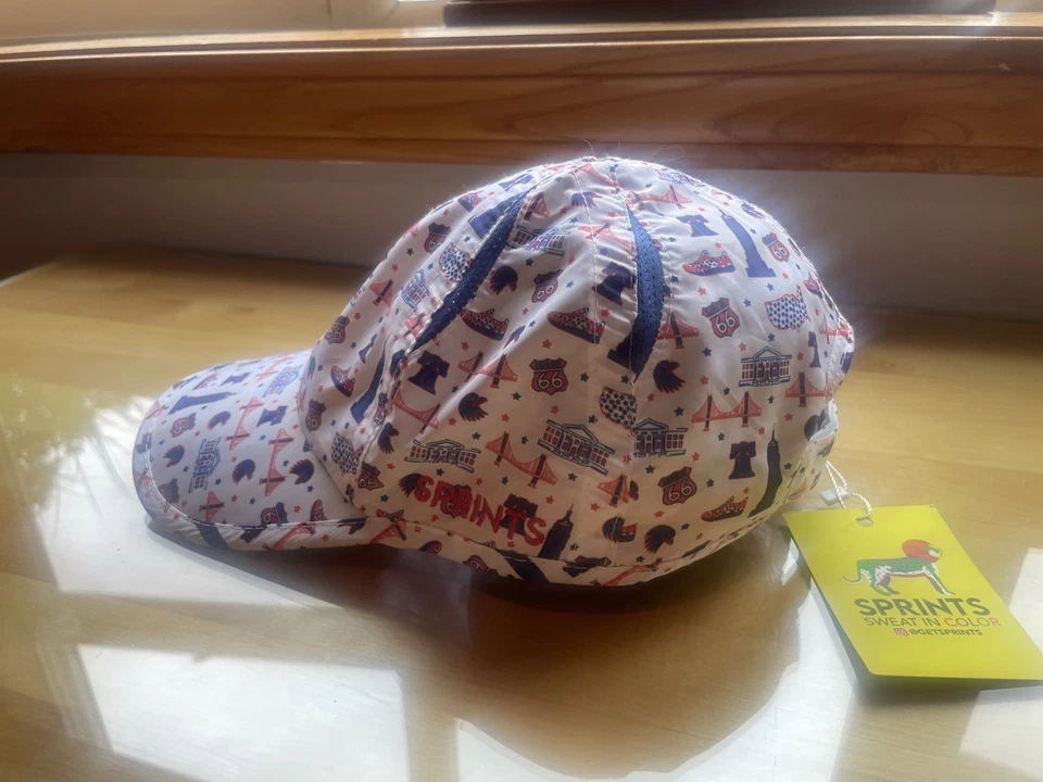SPRINTS Running Hat Cap Runnin’ USA Route 66 NYC Allover Print Adult Polyester - Image 2 of 4