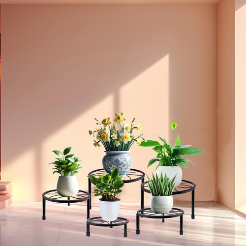 5 Packs Metal Plant Stand Indoor, Outdoor Black Plant Stand for Multiple Plan... - Bild 2 von 6