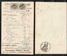Italy 1923 restaurant bill bearing 30c tax stamps T710