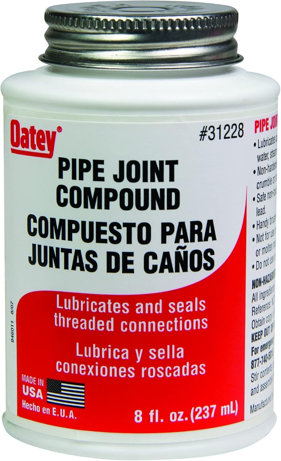 Pipe Thread Sealant 8 Fl Oz Brush Top Can Gray Pipe Joint Compound