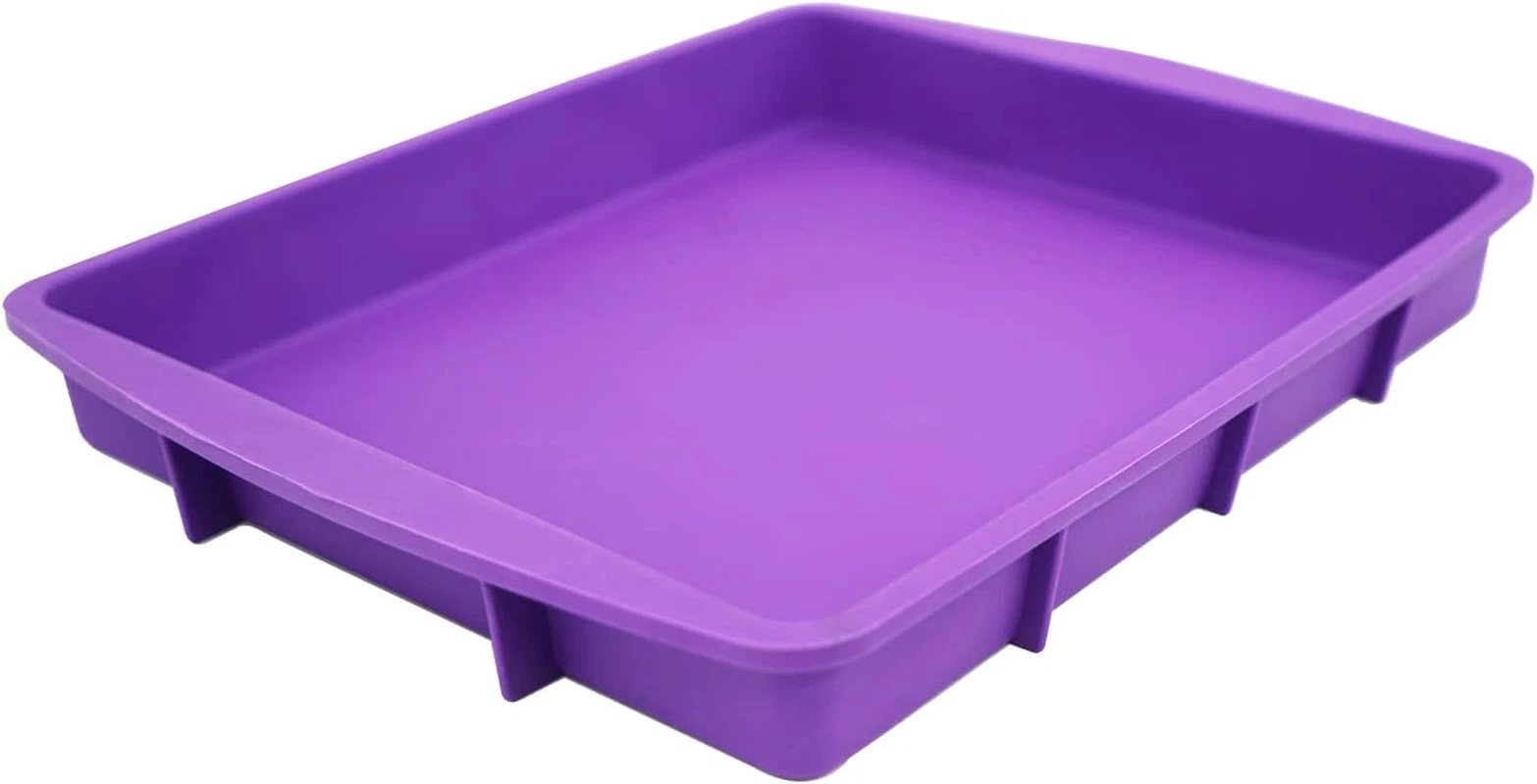 Lmaray 11 X 9.5 Inch Purple Silicone Baking Pan, Safe, Durable, Easy Cleanup, Mi