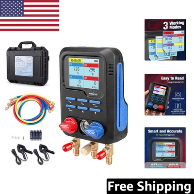 #ad #ad Dual Pressure and Temperature HVAC Manifold Gauge with Complete Accessory Kit $271.99