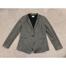 LOFT Blazer Women 6 Grey Excellent Herringbone Single Button Professional Pocket
