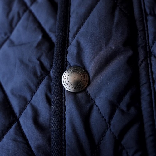 Chaqueta Polo Ralph Lauren Para Hombre XL Azul Marino Acolchada Diamante Snap Heritage Field - Imagen 7 de 20