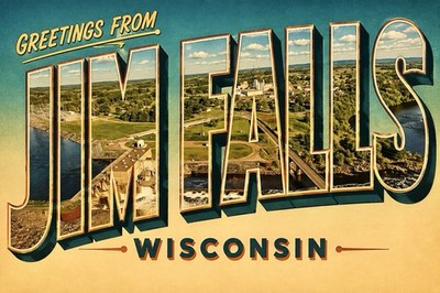 Greetings From Jim Falls, Wisconsin MODERN Postcard C873