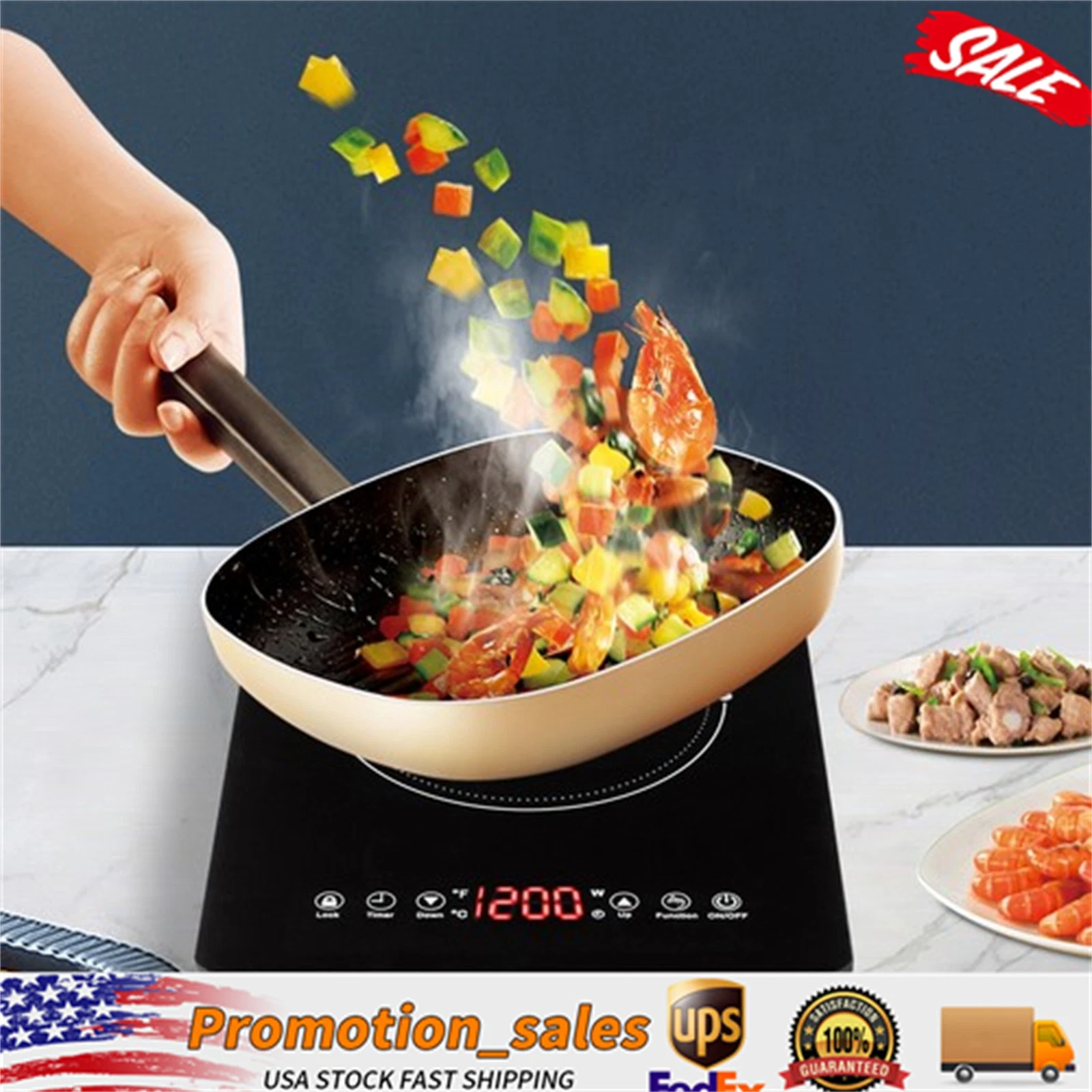 Portable Induction Cooktop 1800W Burner Cooker Hot Pot Stove 110v-120v