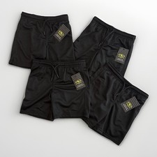 Athletic Works Black Mesh Shorts Boys 6-7 Active Casual Pull On Lot of 4 NEW