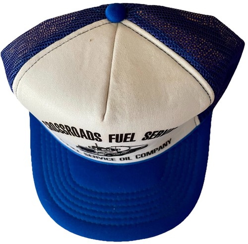 CHESAPEAKE, VA, CROSSROADS FUEL SERVICE BLUE TRUCKER BASEBALL CAP HAT VINTAGE - Picture 4 of 6