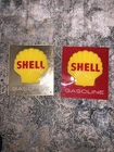 2 Vintage Signs Shell Gas Pump  Hard Plastic  12 x 11 Inch.  Gas Station