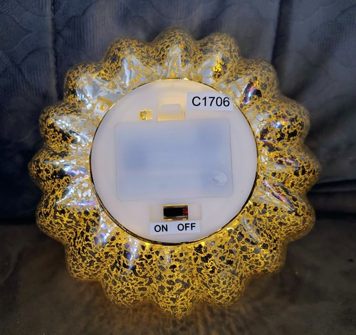 JCPenney Home Anticato Argento Mercurio Vetro Soffiato Illuminato Zucca Decorazione 7" - Foto 6 di 7