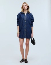 Madewell Dress Denim Mini Shirtdress Women’s size Medium NEW