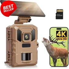 Trail Camera 4K 64MP WiFi Night Vision Motion Trigger IP66 US