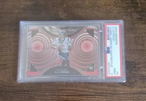 2023 Panini Obsidian Asia Red Flood Electric Etch CJ Stroud PSA 9 MINT Rookie RC