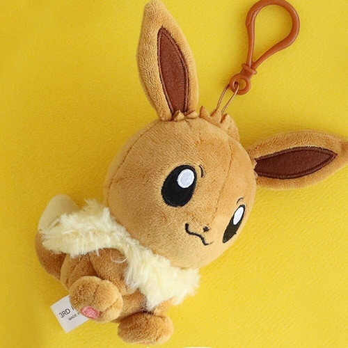 Pokemon Cutie-Pop Eevee Clip-On Plush Mascot Stuffed Animal Keychain Bag Clip - Picture 2 of 5