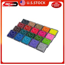 20 Colors Washable Ink Pad Stamp Set for Kids Crafts Scrapbooking Rubber Stamps