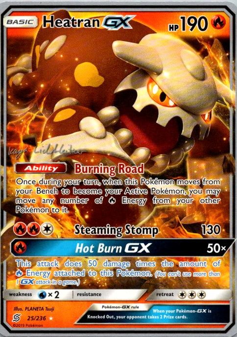 Heatran GX 25/236 Holo GX Rare Unified Minds Pokemon NM AA-31