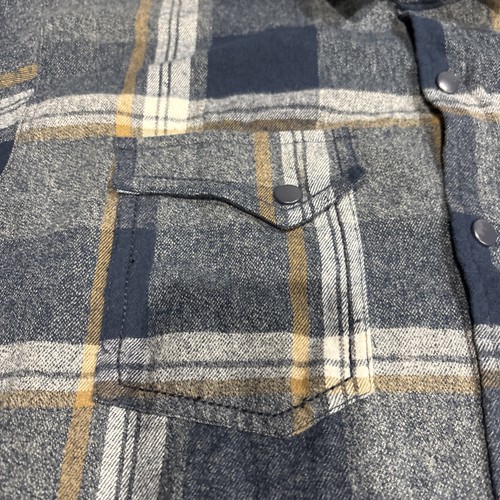 Burnside Flannel Mens Size Large Plaid Long Sleeve Button Shirt Pocket Logo - Picture 3 of 13